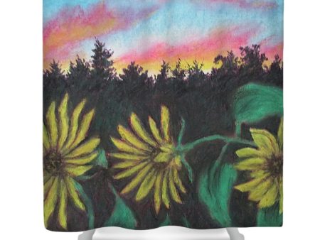 Flower Color Hour - Shower Curtain For Cheap