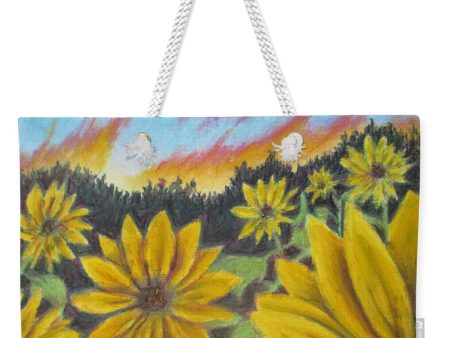 Sunflower Hue - Weekender Tote Bag For Sale